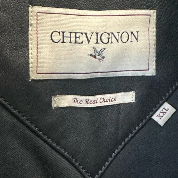 Brand New Never Worn Chevignon Teddy Cuir B-Ted Homme Marine Soft Leather Jacket - Picture 5 of 13